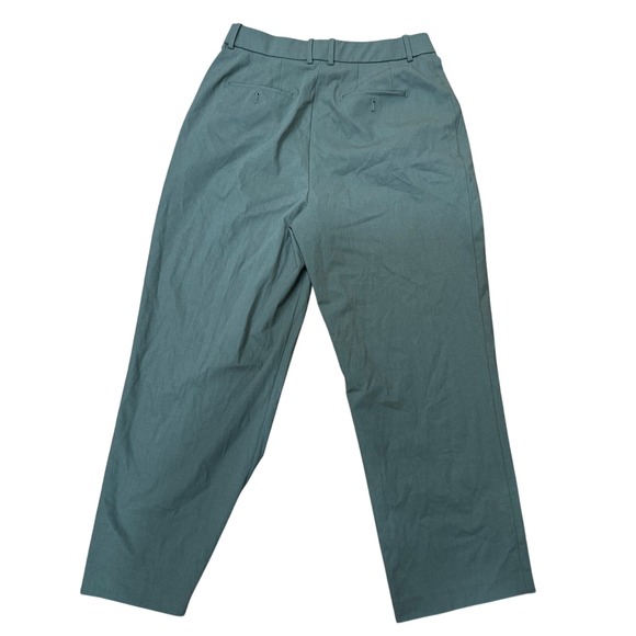 Uniqlo Men's Pleated Tailored Trousers Khaki Green Size 31X32 Stretch R - Picture 3 of 4